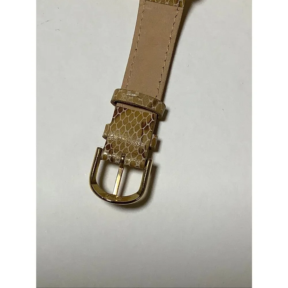 Gossip Women's Gold Tone Brown Snakeskin Leather Strap Quartz Watch Retro F16-6